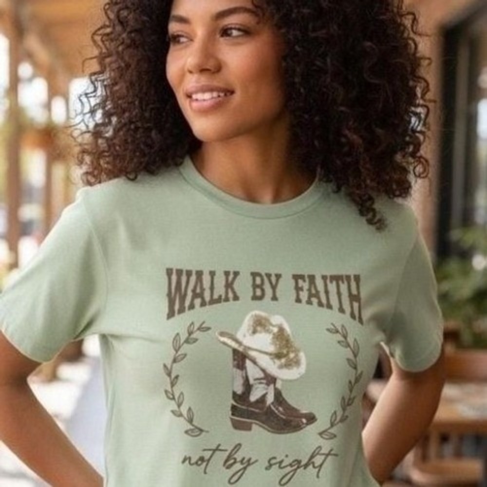"Walk By Faith" Sequin Tee